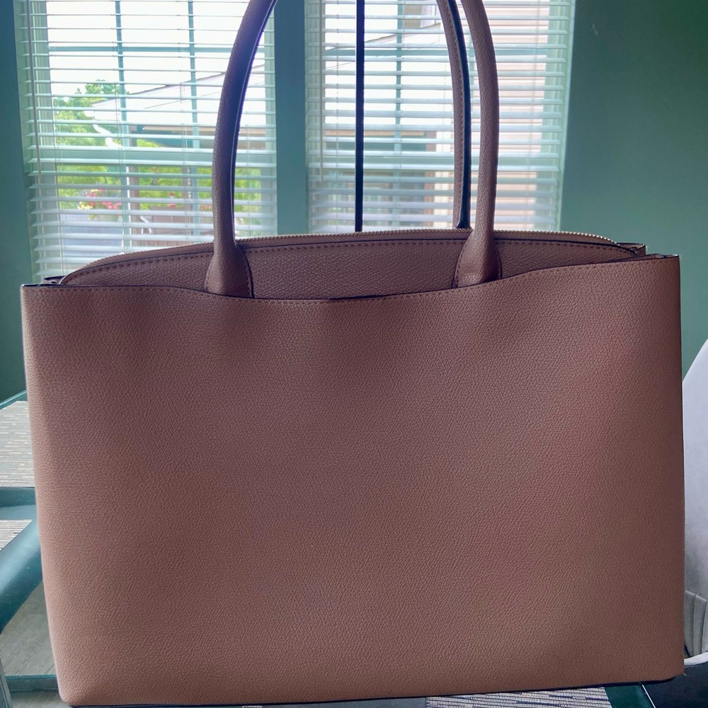 A New Day Large Faux Leather Tote – Mauve